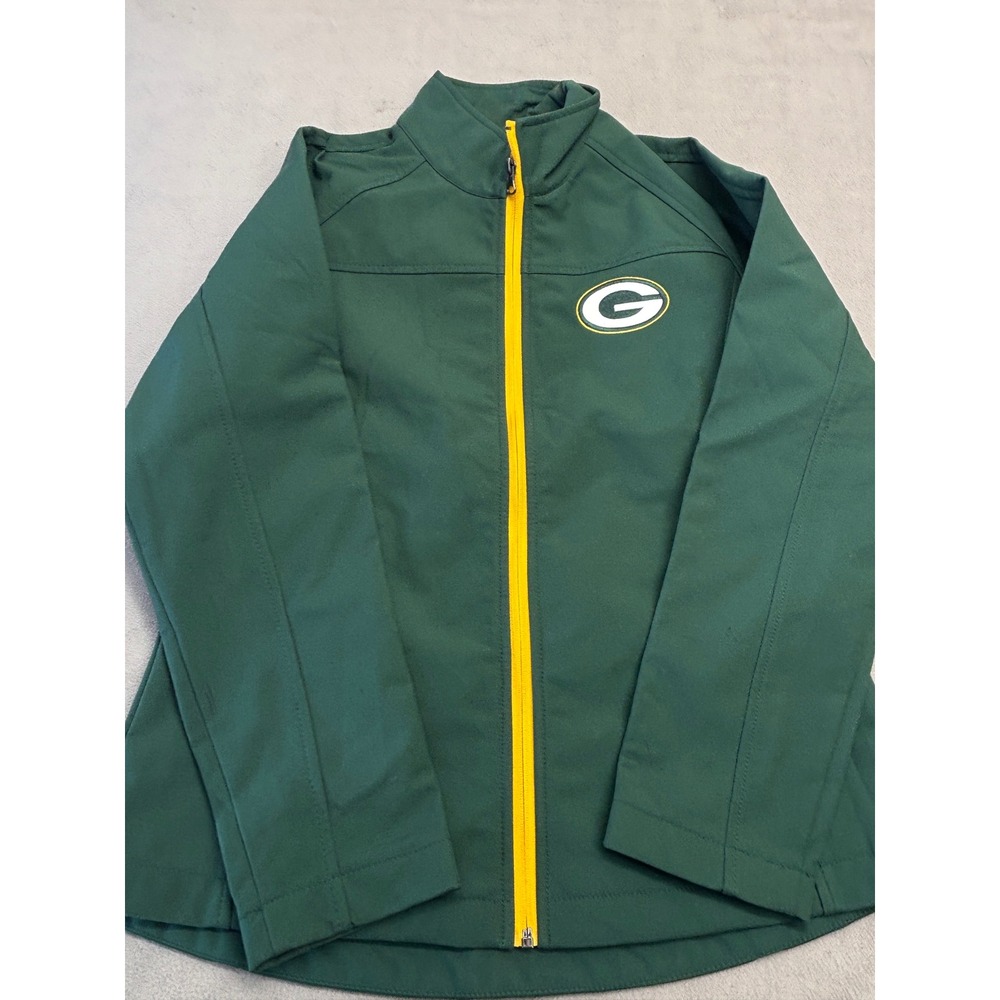 NFL Team Apparel Green Bay Packers Womens Medium Green Softshell Jacket Full Zip